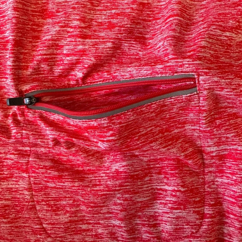 Tangerine Red Fitted Long Sleeve Polo Sweatshirt - Picture 3 of 4